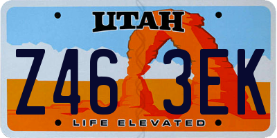 UT license plate Z463EK