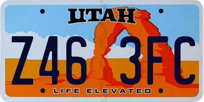 UT license plate Z463FC