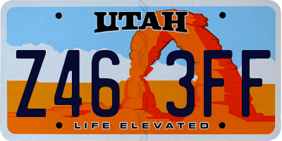 UT license plate Z463FF