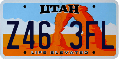 UT license plate Z463FL