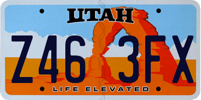UT license plate Z463FX