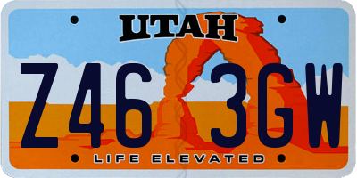 UT license plate Z463GW