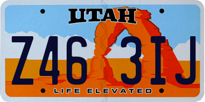 UT license plate Z463IJ