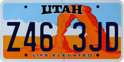 UT license plate Z463JD