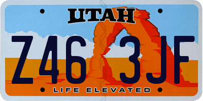 UT license plate Z463JF