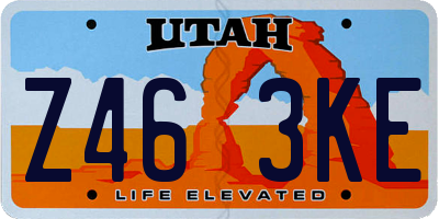 UT license plate Z463KE