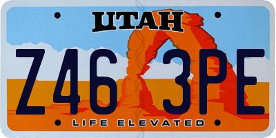 UT license plate Z463PE