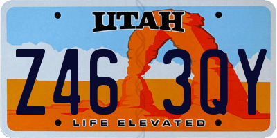 UT license plate Z463QY