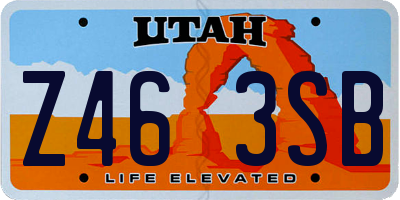 UT license plate Z463SB