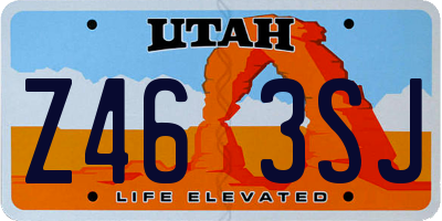 UT license plate Z463SJ