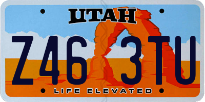 UT license plate Z463TU