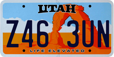 UT license plate Z463UN