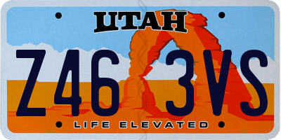UT license plate Z463VS