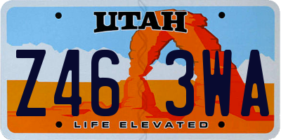 UT license plate Z463WA