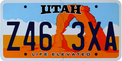 UT license plate Z463XA