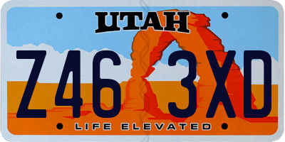 UT license plate Z463XD