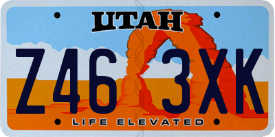 UT license plate Z463XK