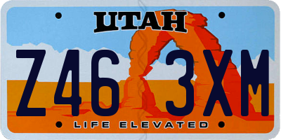 UT license plate Z463XM