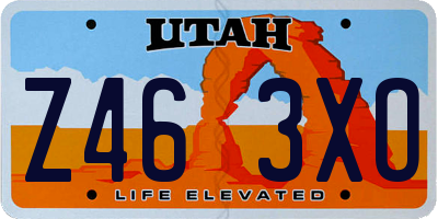 UT license plate Z463XO
