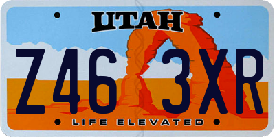 UT license plate Z463XR