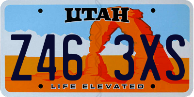 UT license plate Z463XS