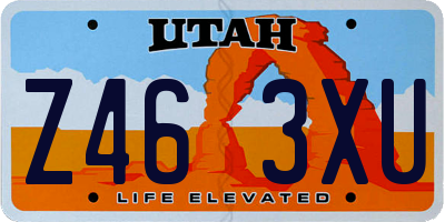 UT license plate Z463XU