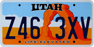 UT license plate Z463XV