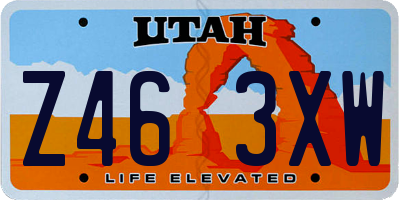 UT license plate Z463XW