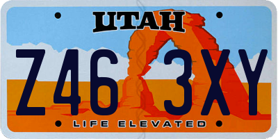 UT license plate Z463XY