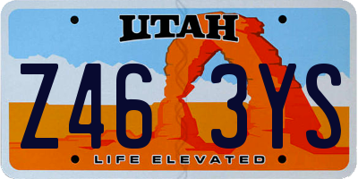 UT license plate Z463YS
