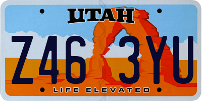 UT license plate Z463YU