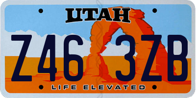 UT license plate Z463ZB