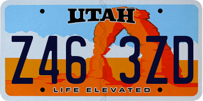 UT license plate Z463ZD