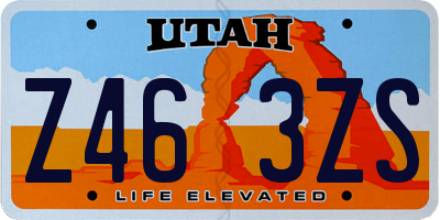UT license plate Z463ZS
