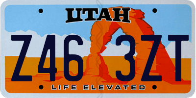 UT license plate Z463ZT