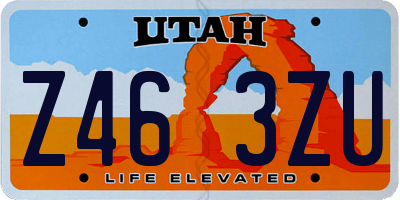 UT license plate Z463ZU