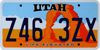 UT license plate Z463ZX