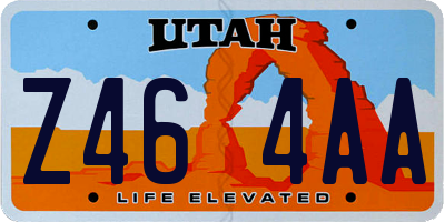 UT license plate Z464AA