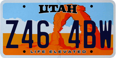 UT license plate Z464BW