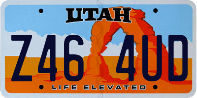 UT license plate Z464UD
