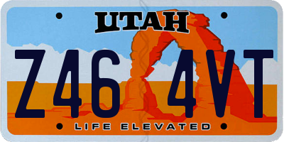 UT license plate Z464VT