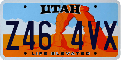 UT license plate Z464VX