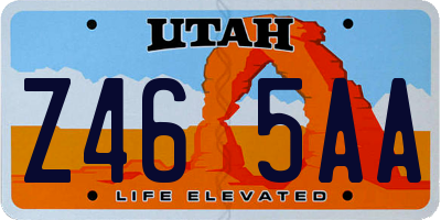 UT license plate Z465AA