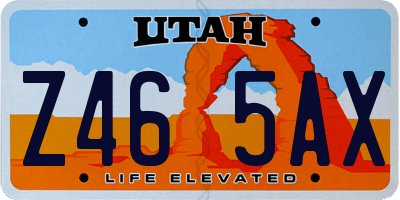 UT license plate Z465AX