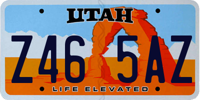 UT license plate Z465AZ