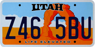 UT license plate Z465BU