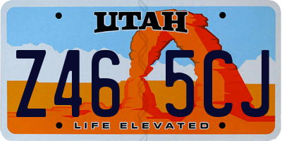 UT license plate Z465CJ