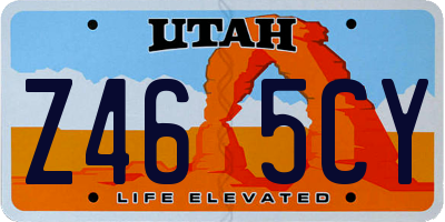 UT license plate Z465CY