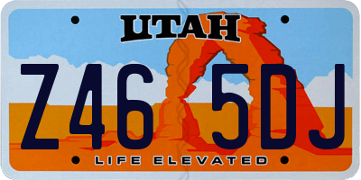 UT license plate Z465DJ