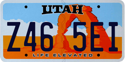 UT license plate Z465EI
